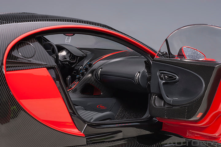 70966 BUGATTI CHIRON SPORT 2019 (ITALIAN RED/CARBON)