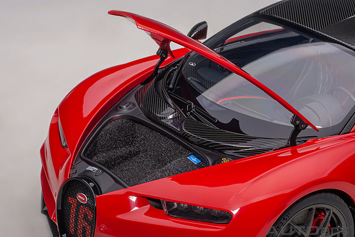 70966 BUGATTI CHIRON SPORT 2019 (ITALIAN RED/CARBON)