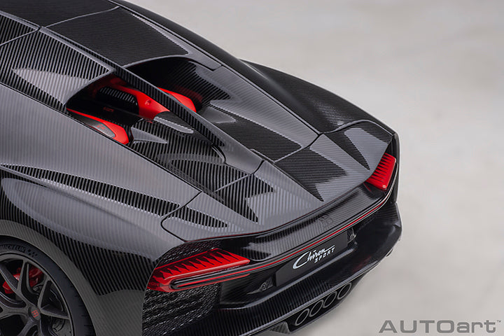 70966 BUGATTI CHIRON SPORT 2019 (ITALIAN RED/CARBON)