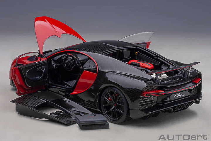 70966 BUGATTI CHIRON SPORT 2019 (ITALIAN RED/CARBON)