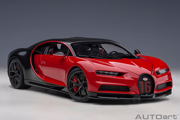 70966 BUGATTI CHIRON SPORT 2019 (ITALIAN RED/CARBON)