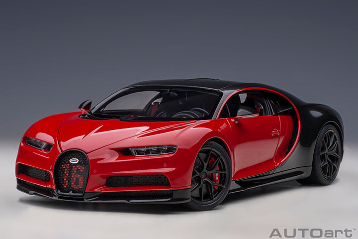 70966 BUGATTI CHIRON SPORT 2019 (ITALIAN RED/CARBON)