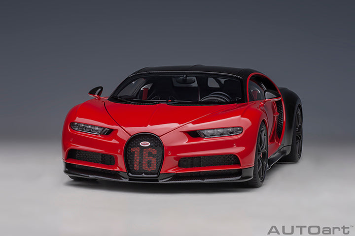 70966 BUGATTI CHIRON SPORT 2019 (ITALIAN RED/CARBON)