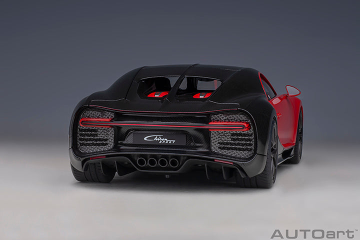70966 BUGATTI CHIRON SPORT 2019 (ITALIAN RED/CARBON)