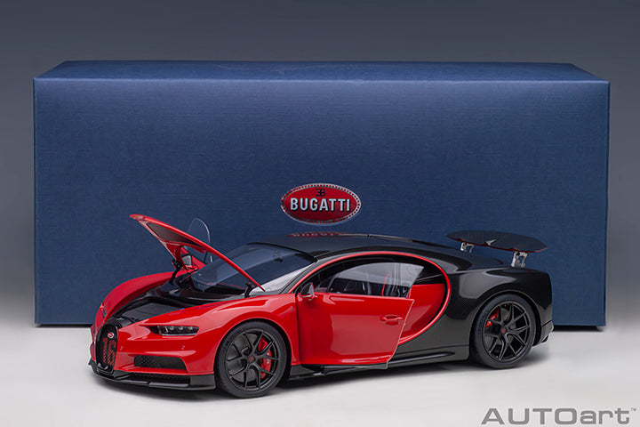 70966 BUGATTI CHIRON SPORT 2019 (ITALIAN RED/CARBON)