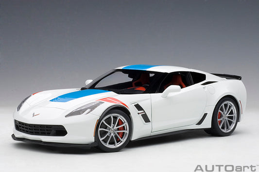 71271 CHEVROLET CORVETTE GRAND SPORT (ARCTIC WHITE/BLUE STRIPES/RED FENDER HASH MARKS)