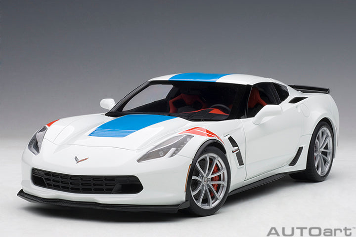 71271 CHEVROLET CORVETTE GRAND SPORT (ARCTIC WHITE/BLUE STRIPES/RED FENDER HASH MARKS)