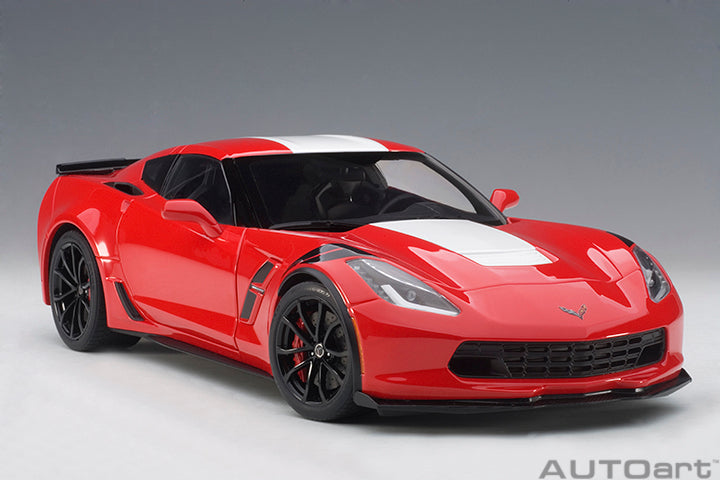 71274 CHEVROLET CORVETTE GRAND SPORT (RED/WHITE STRIPES/BLACK FENDER HASH MARKS)