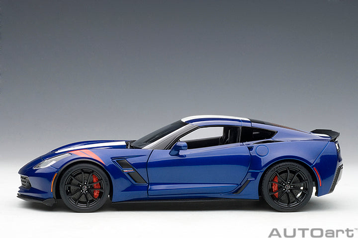 71275 CHEVROLET CORVETTE GRAND SPORT (ADMIRAL BLUE/WHITE STRIPES/RED FENDER HASH MARKS)