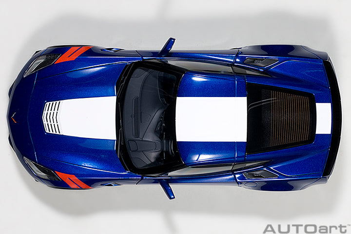 71275 CHEVROLET CORVETTE GRAND SPORT (ADMIRAL BLUE/WHITE STRIPES/RED FENDER HASH MARKS)
