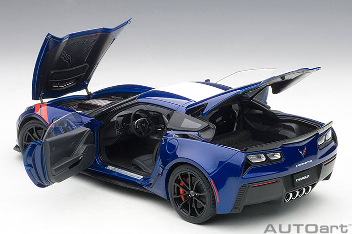 71275 CHEVROLET CORVETTE GRAND SPORT (ADMIRAL BLUE/WHITE STRIPES/RED FENDER HASH MARKS)
