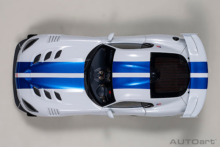 71731 DODGE VIPER GTS-R COMMEMORATIVE EDITION ACR 2017 (WHITE W/ PEARL BLUE STRIPES)