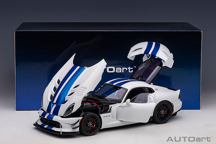 71731 DODGE VIPER GTS-R COMMEMORATIVE EDITION ACR 2017 (WHITE W/ PEARL BLUE STRIPES)