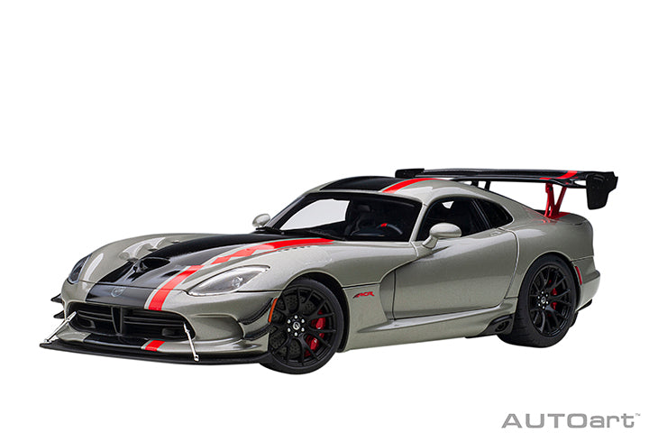 71733 DODGE VIPER ACR 2017 (BILLET SILVER METALLIC W/ BLACK STRIPES)