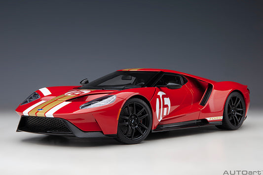 72927 FORD GT HERITAGE EDITION ALAN MANN (RED W/ GOLD STRIPES)