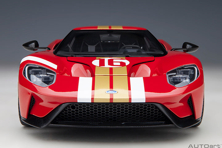 72927 FORD GT HERITAGE EDITION ALAN MANN (RED W/ GOLD STRIPES)
