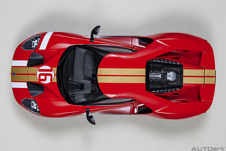 72927 FORD GT HERITAGE EDITION ALAN MANN (RED W/ GOLD STRIPES)