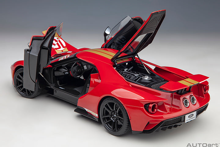 72927 FORD GT HERITAGE EDITION ALAN MANN (RED W/ GOLD STRIPES)