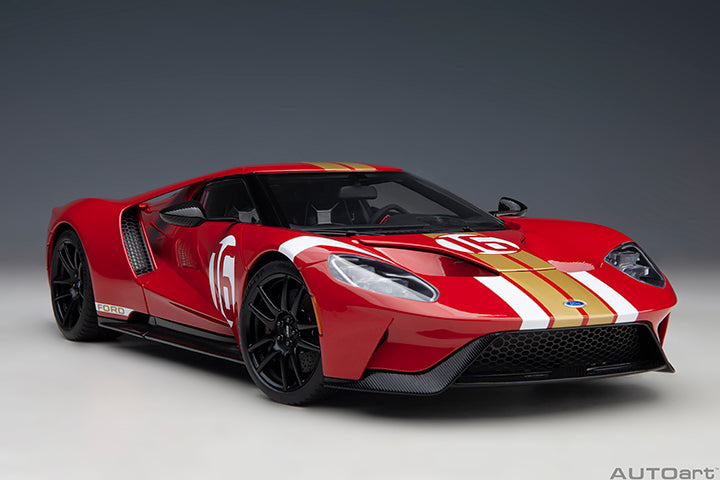 72927 FORD GT HERITAGE EDITION ALAN MANN (RED W/ GOLD STRIPES)
