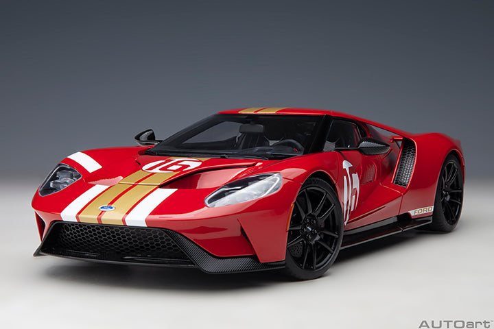 72927 FORD GT HERITAGE EDITION ALAN MANN (RED W/ GOLD STRIPES)
