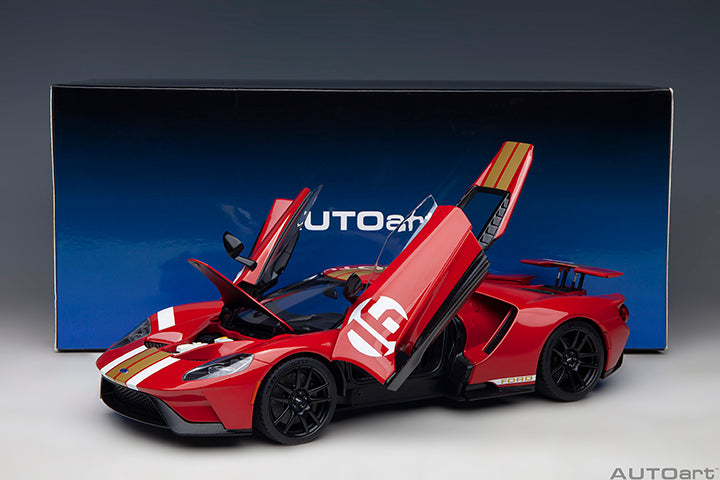 72927 FORD GT HERITAGE EDITION ALAN MANN (RED W/ GOLD STRIPES)
