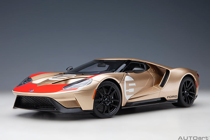 72928 FORD GT HERITAGE EDITION HOLMAN MOODY (GOLD W/ RED &amp; WHITE)