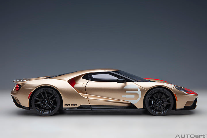 72928 FORD GT HERITAGE EDITION HOLMAN MOODY (GOLD W/ RED &amp; WHITE)