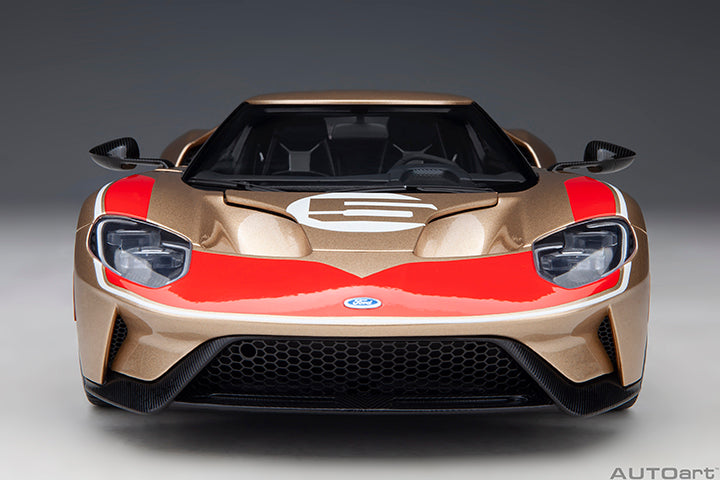 72928 FORD GT HERITAGE EDITION HOLMAN MOODY (GOLD W/ RED &amp; WHITE)