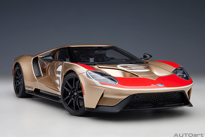 72928 FORD GT HERITAGE EDITION HOLMAN MOODY (GOLD W/ RED &amp; WHITE)