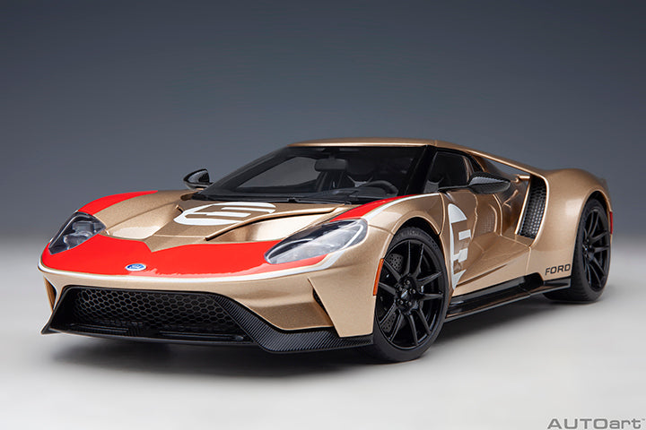 72928 FORD GT HERITAGE EDITION HOLMAN MOODY (GOLD W/ RED &amp; WHITE)