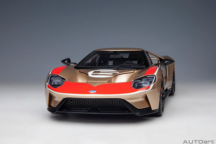 72928 FORD GT HERITAGE EDITION HOLMAN MOODY (GOLD W/ RED &amp; WHITE)