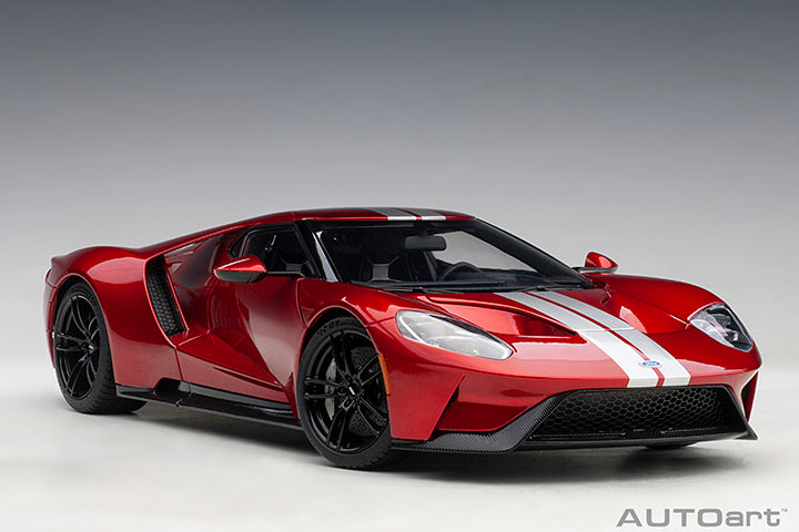 72943 FORD GT 2017 (LIQUID RED/SILVER STRIPES)
