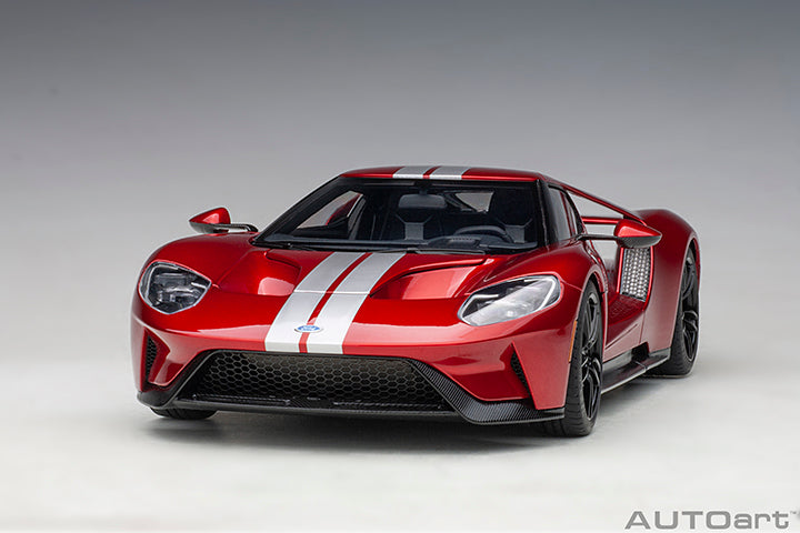 72943 FORD GT 2017 (LIQUID RED/SILVER STRIPES)