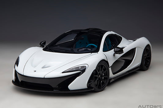 76066 McLAREN P1 (ALASKAN DIAMOND WHITE W/ BLUE/BLACK INTERIOR)
