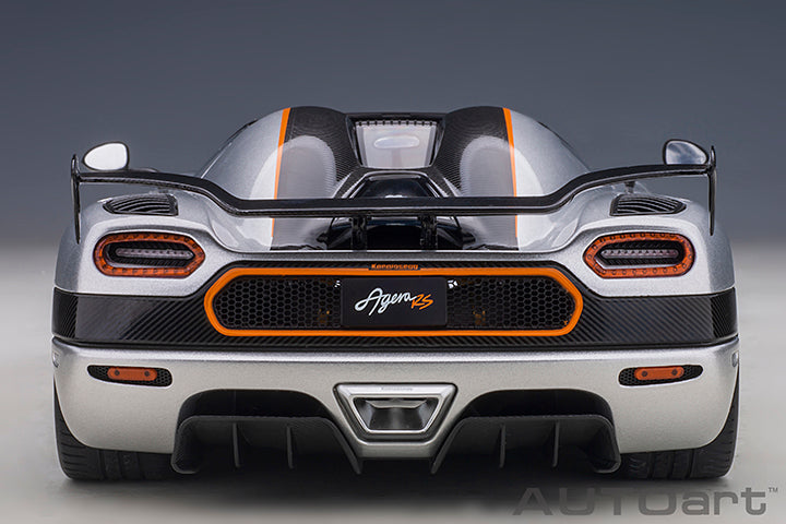 79024 KOENIGSEGG AGERA RS (MOON SILVER/CARBON BLACK/ORANGE ACCENTS)