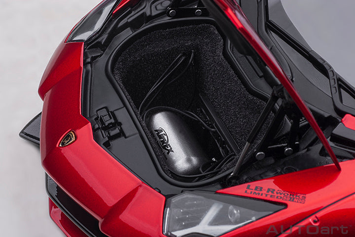 79182 LIBERTY WALK LB-WORKS LAMBORGHINI AVENTADOR LIMITED EDITION (HYPER RED/GOLD ACCENTS)
