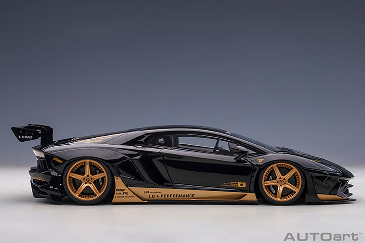79184 LIBERTY WALK LB-WORKS LAMBORGHINI AVENTADOR LIMITED EDITION (GLOSS BLACK/GOLD ACCENTS)