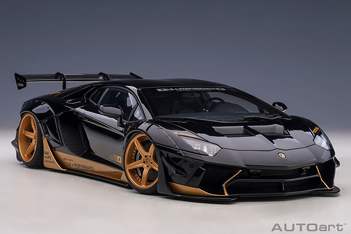 79184 LIBERTY WALK LB-WORKS LAMBORGHINI AVENTADOR LIMITED EDITION (GLOSS BLACK/GOLD ACCENTS)