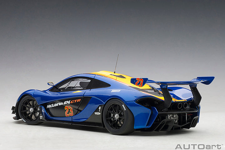81542 McLAREN P1 GTR (METALLIC BLUE/YELLOW STRIPES)