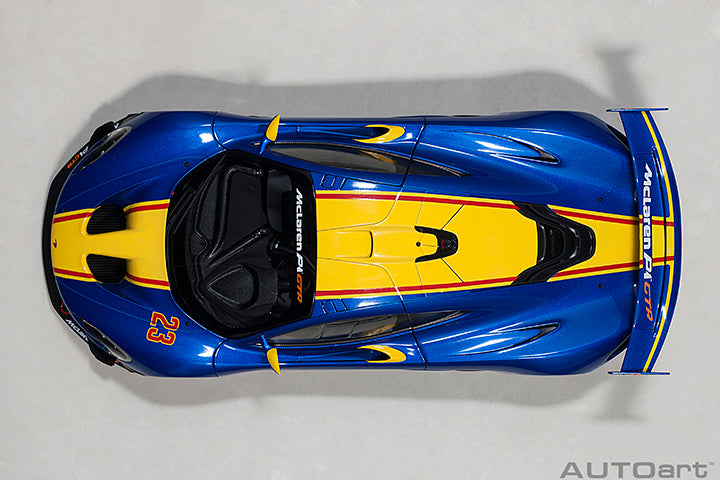 81542 McLAREN P1 GTR (METALLIC BLUE/YELLOW STRIPES)