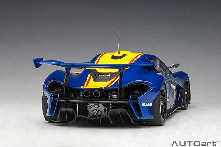 81542 McLAREN P1 GTR (METALLIC BLUE/YELLOW STRIPES)